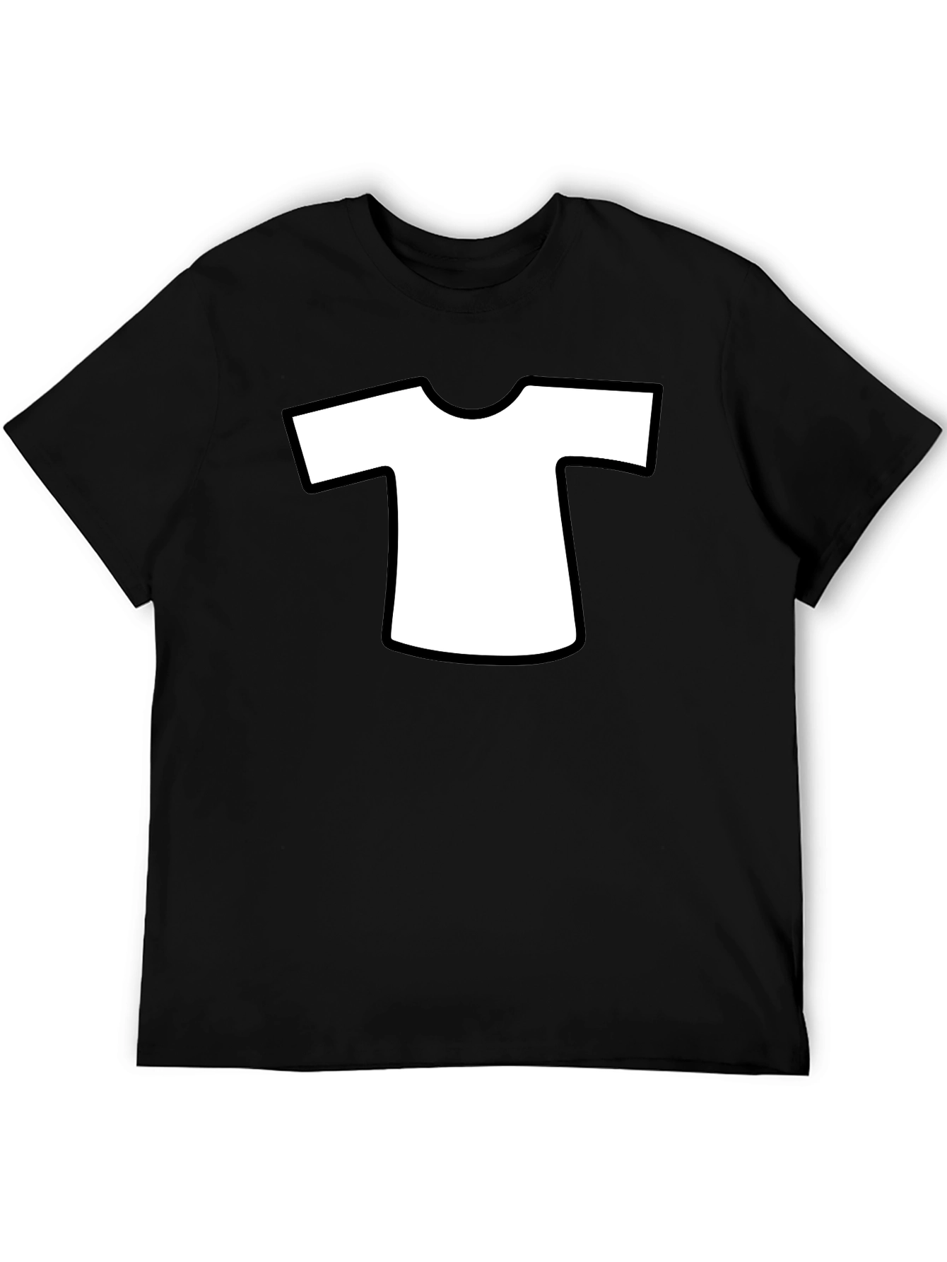 Camiseta Negra con Diseño de Camiseta Blanca