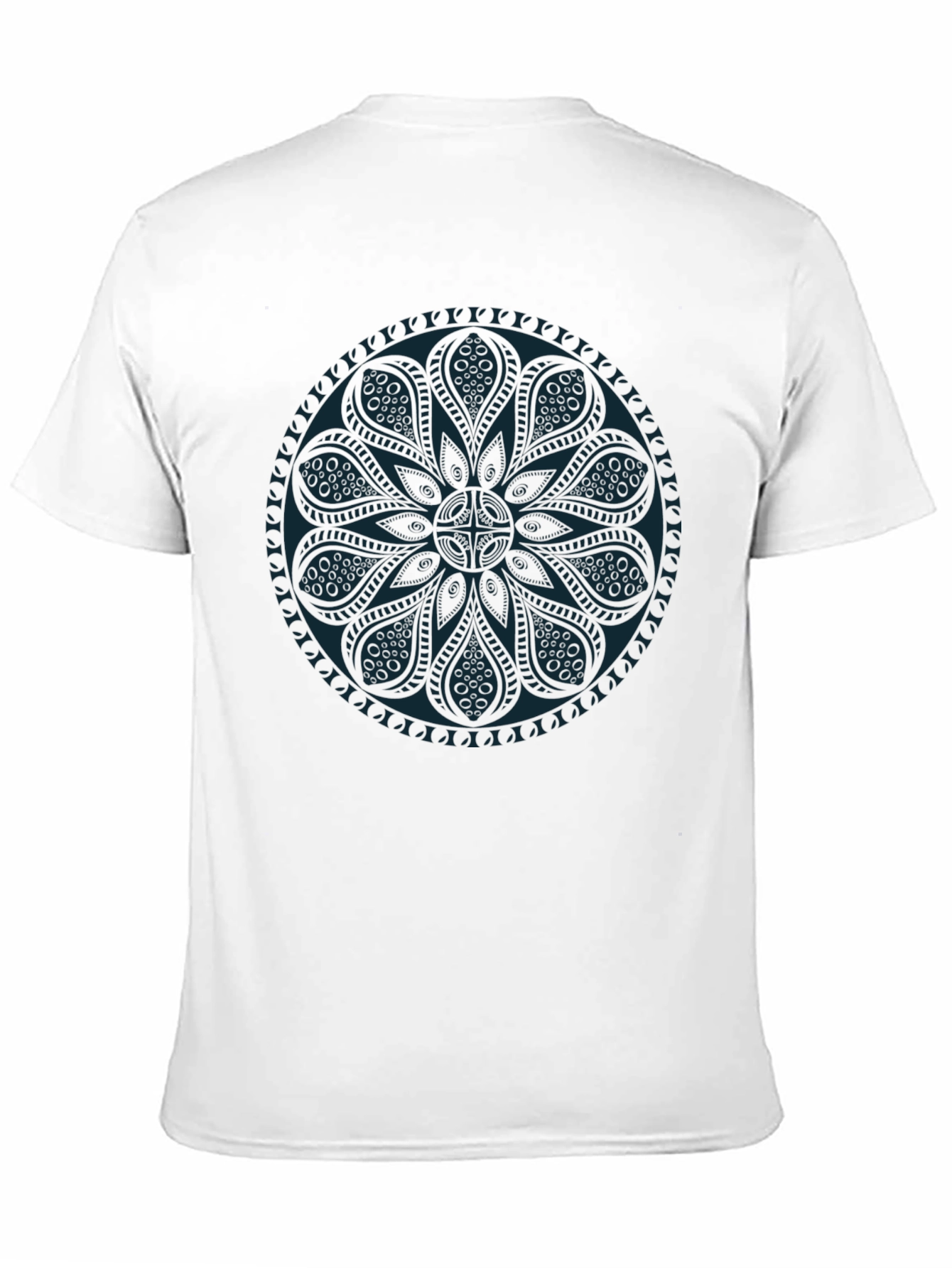 Camiseta Negra con Mandala Azul