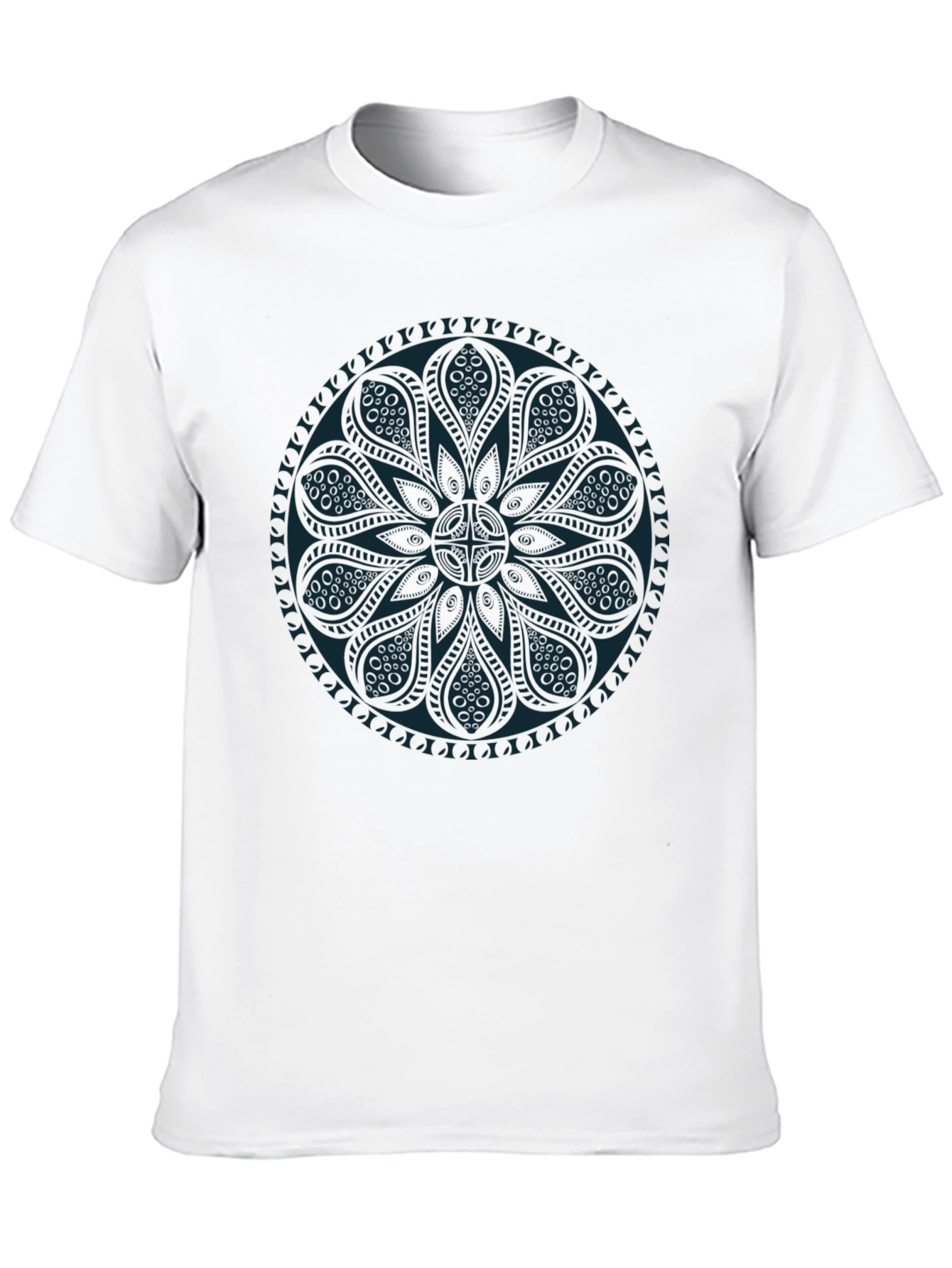 Camiseta Negra con Mandala Azul