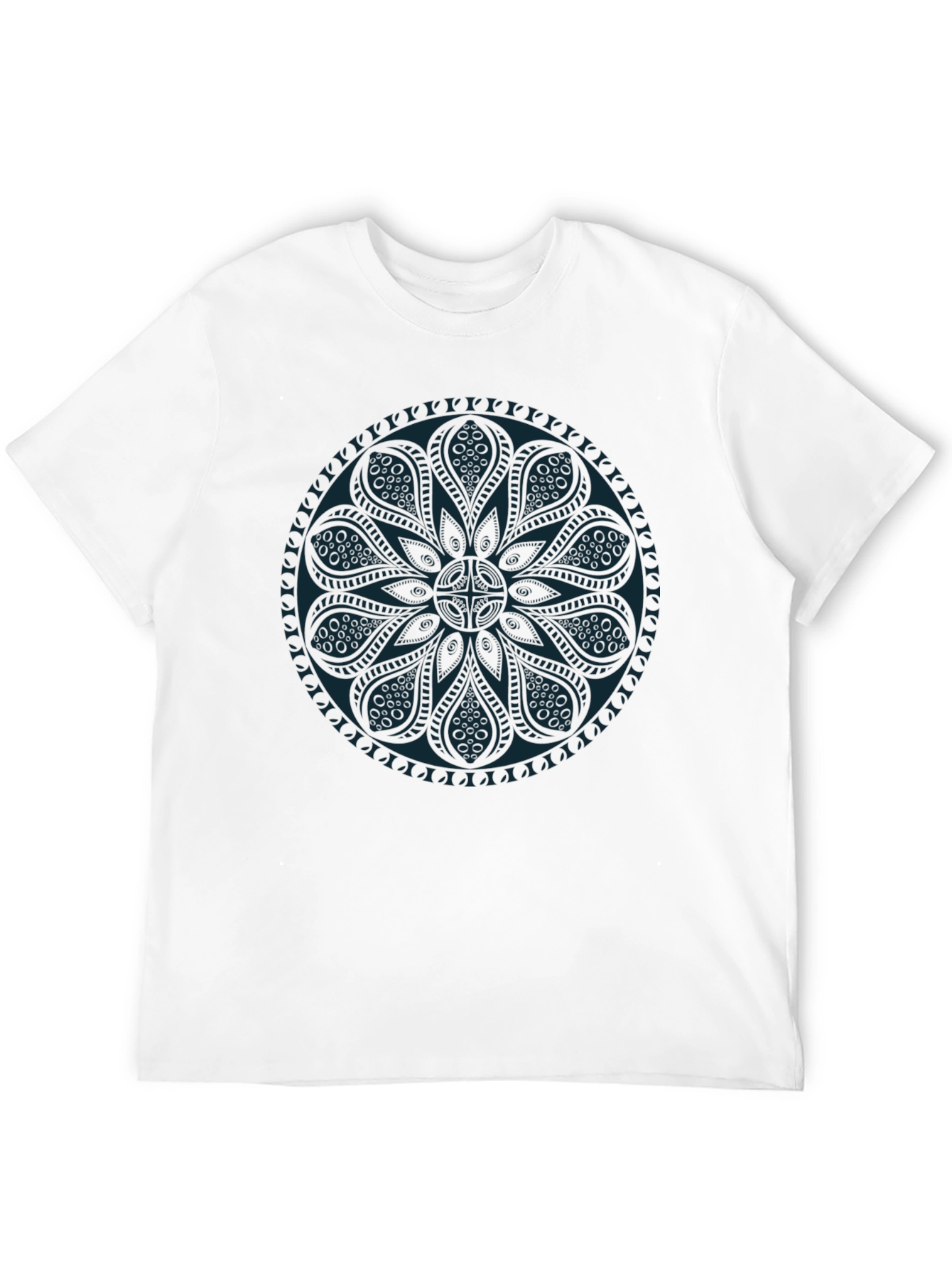 Camiseta Negra con Mandala Azul
