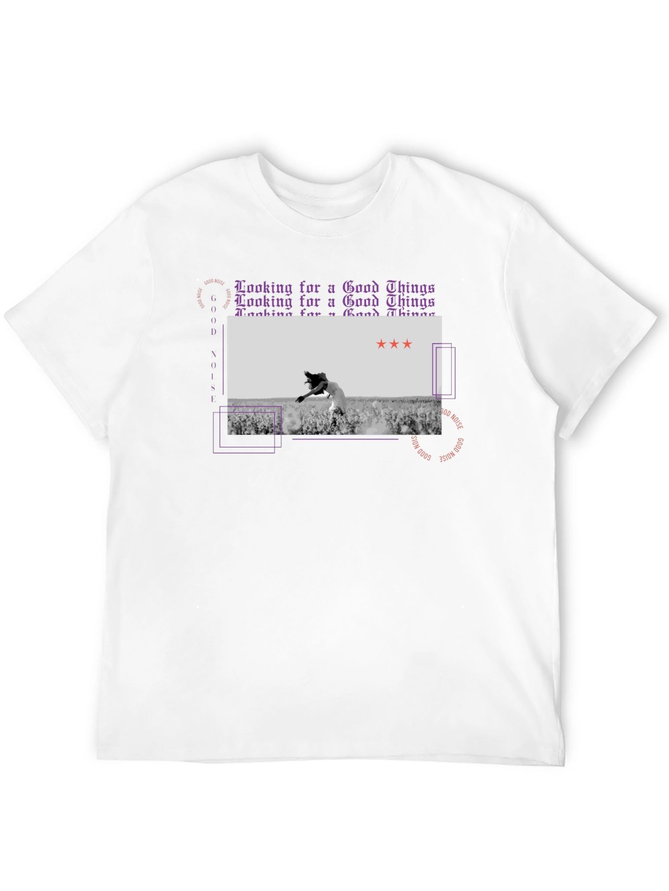 Camiseta Negra con Diseño Abstracto Good Noise