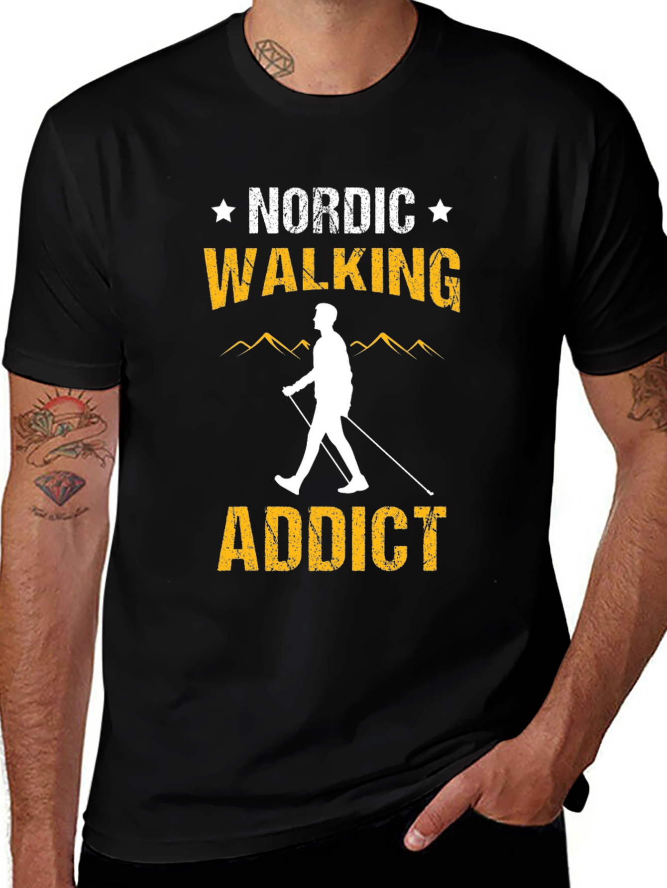 Camiseta Negra Nordic Walking Addict