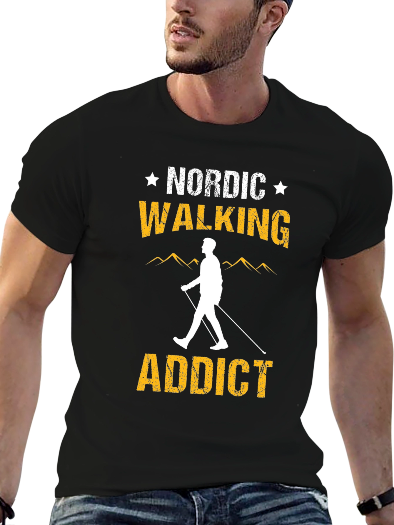 Camiseta Negra Nordic Walking Addict