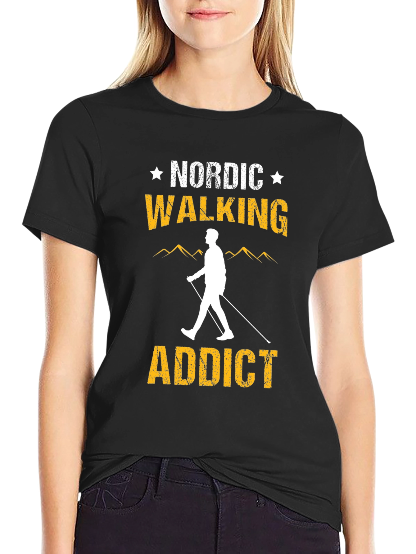 Camiseta Negra Nordic Walking Addict