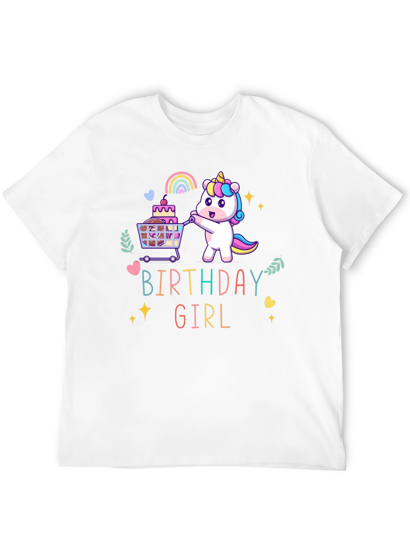 Camiseta Negra Unicornio Cumpleaños Niña