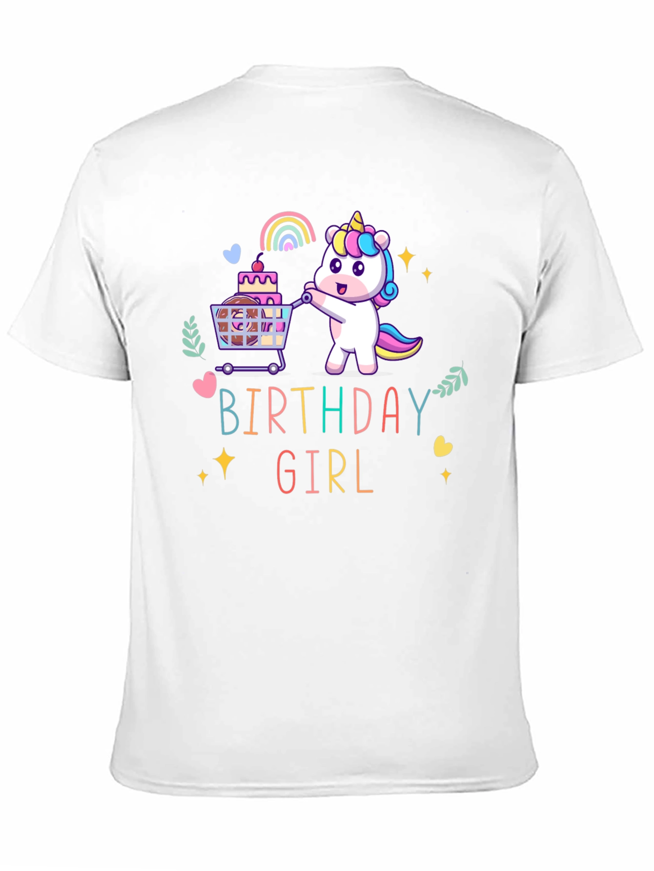 Camiseta Negra Unicornio Cumpleaños Niña