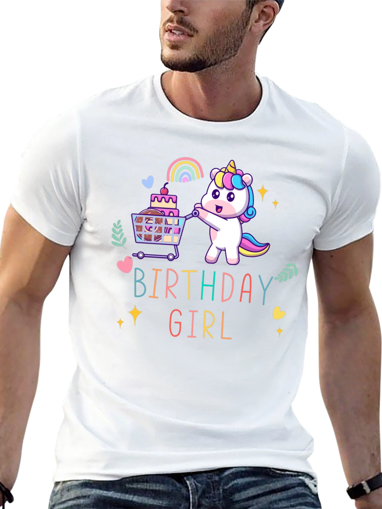Camiseta Negra Unicornio Cumpleaños Niña