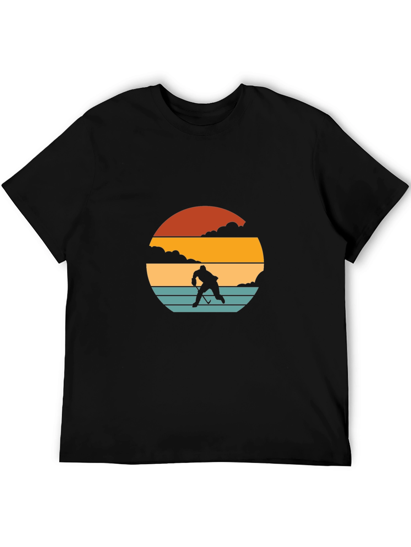 Camiseta Negra Retro Hockey Sunset