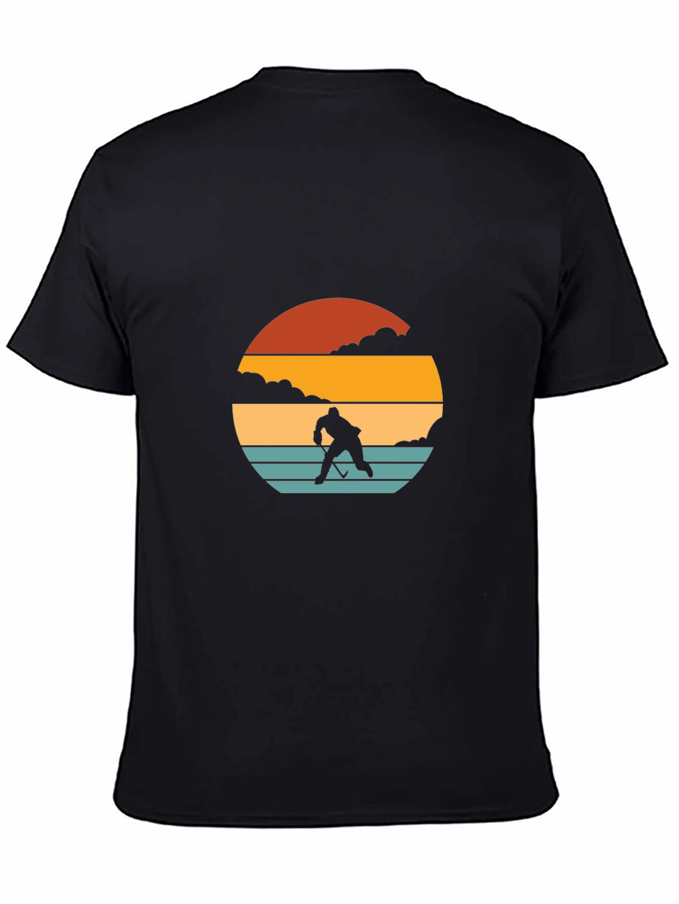 Camiseta Negra Retro Hockey Sunset