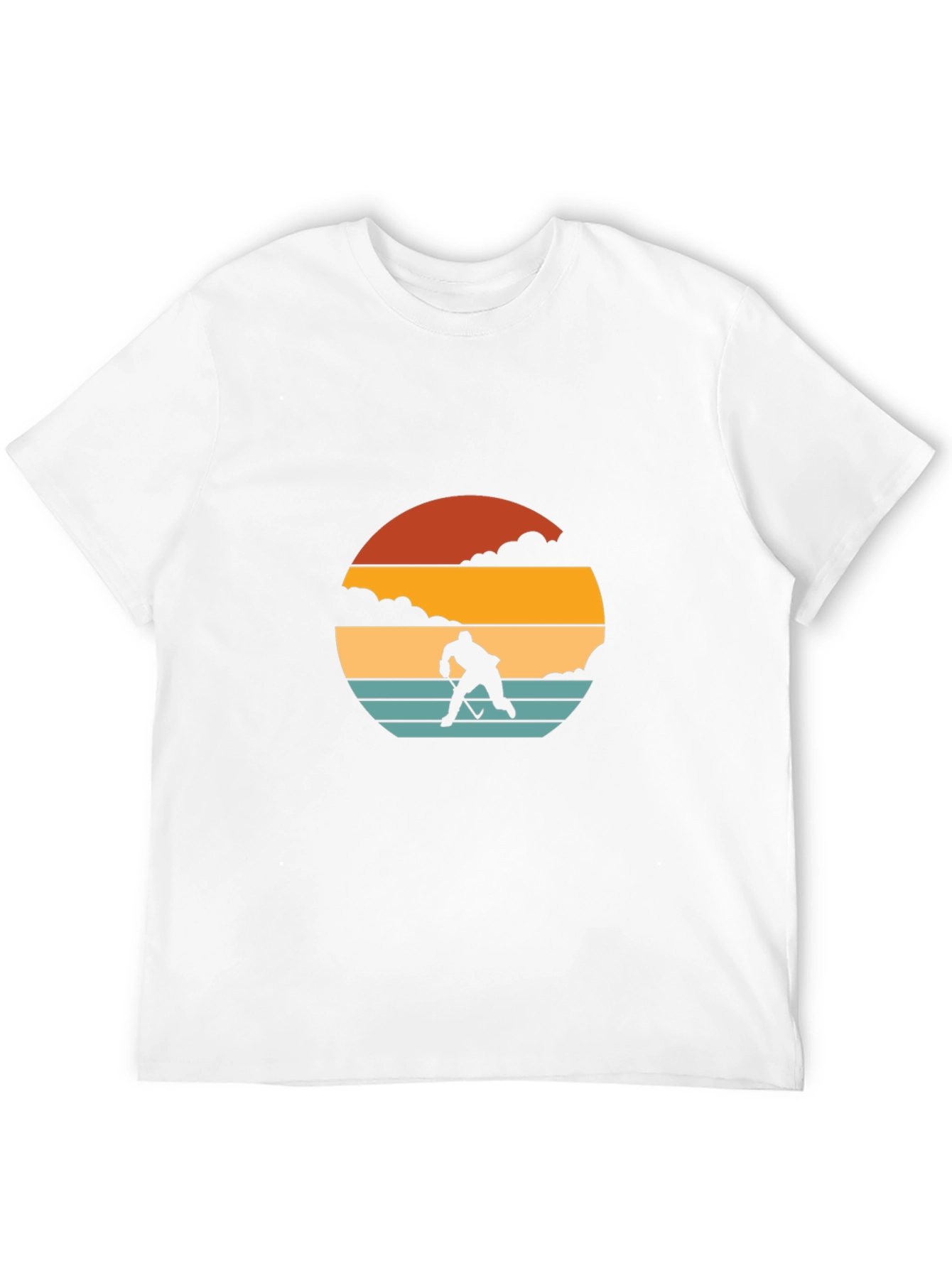 Camiseta Negra Retro Hockey Sunset