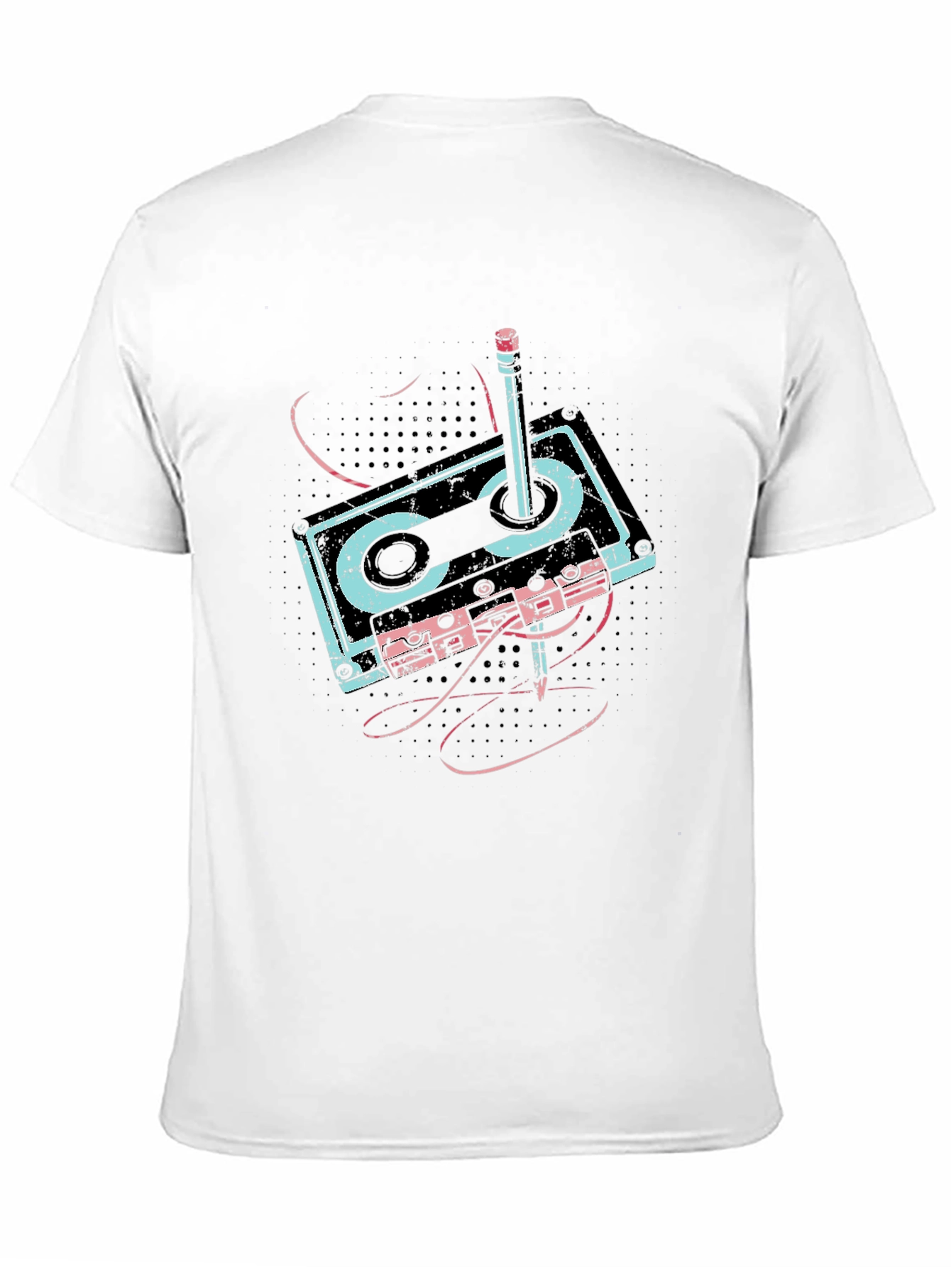Camiseta Negra con Diseño de Cassette Retro