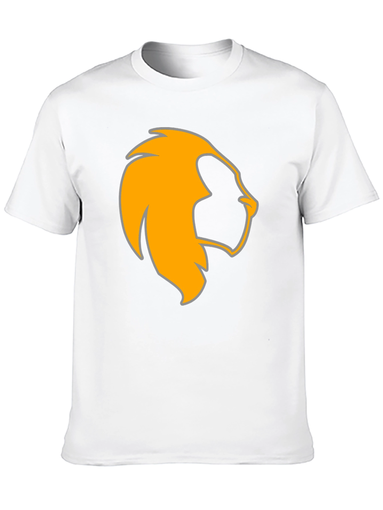 Camiseta Negra con León Naranja Estilizado