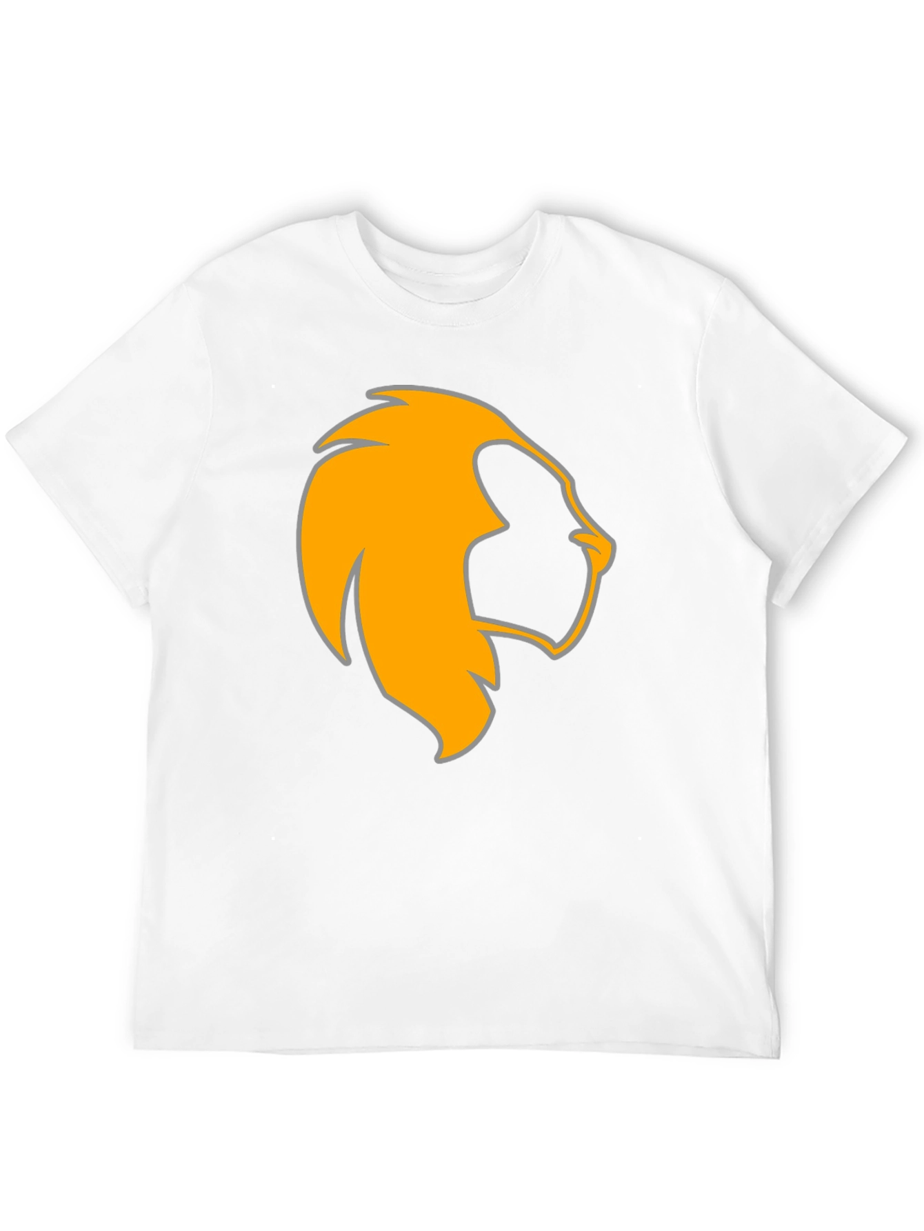 Camiseta Negra con León Naranja Estilizado