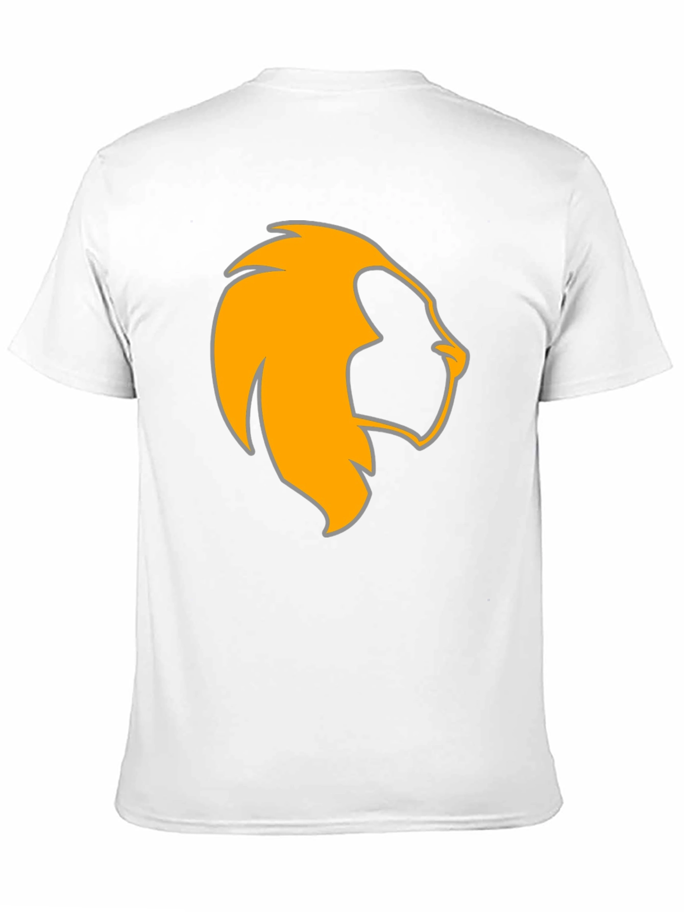 Camiseta Negra con León Naranja Estilizado