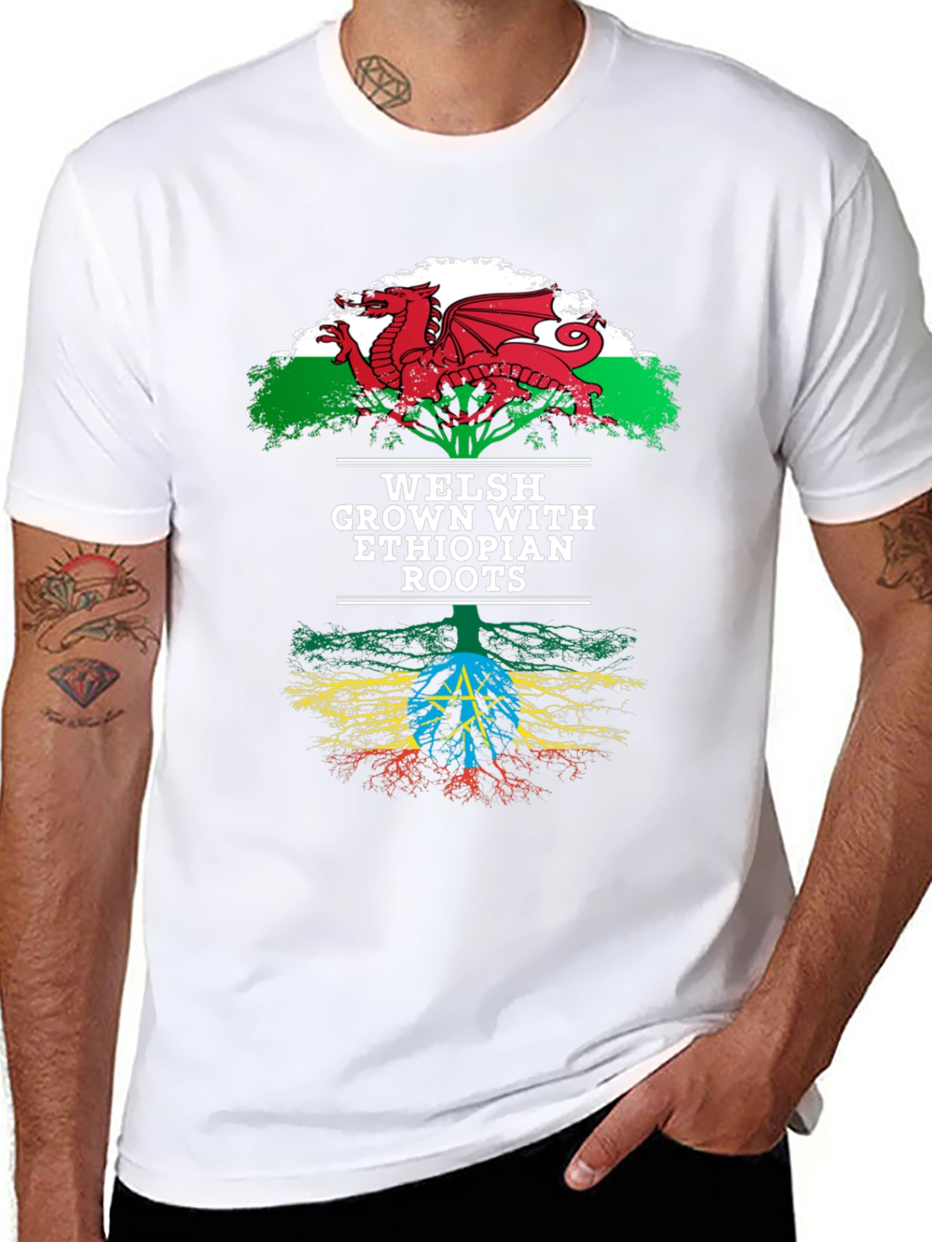 Camiseta Welsh Grown Ethiopian Roots