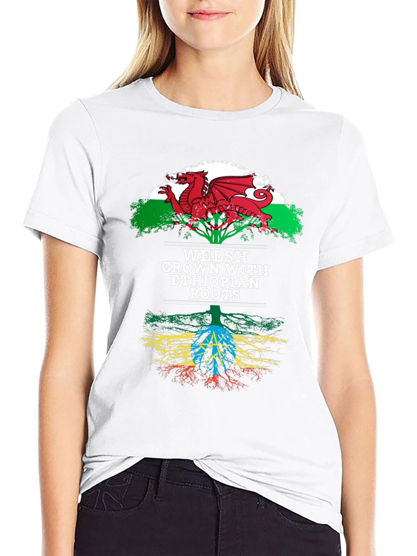 Camiseta Welsh Grown Ethiopian Roots