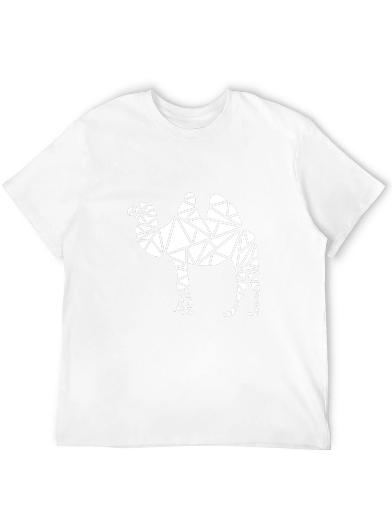Camiseta Negra con Diseño Geométrico de Camello