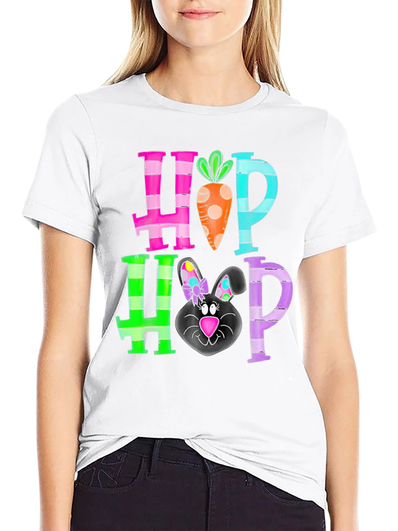 Camiseta Hop Hip Pascua Conejo Zanahoria