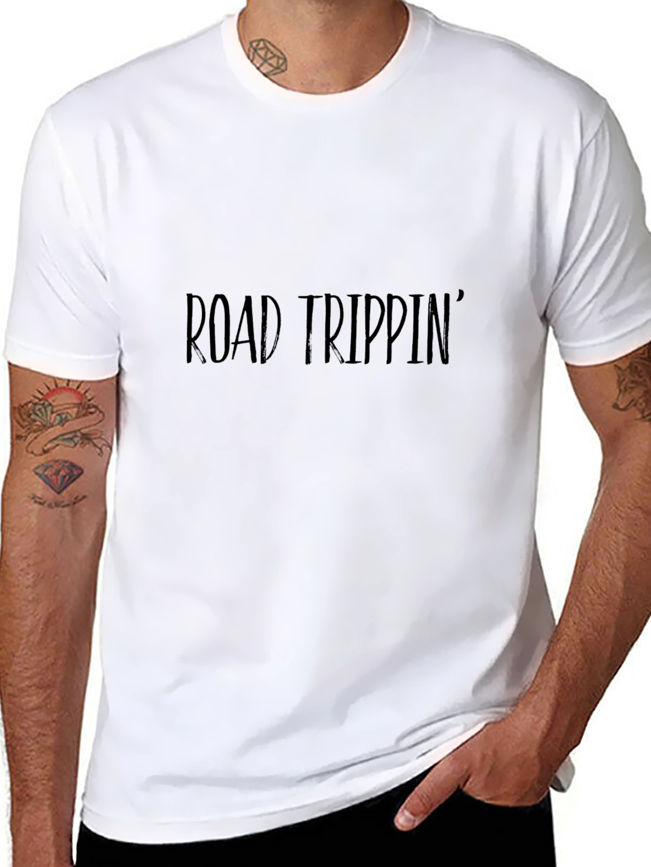 Camiseta Negra Road Trippin Casual Unisex