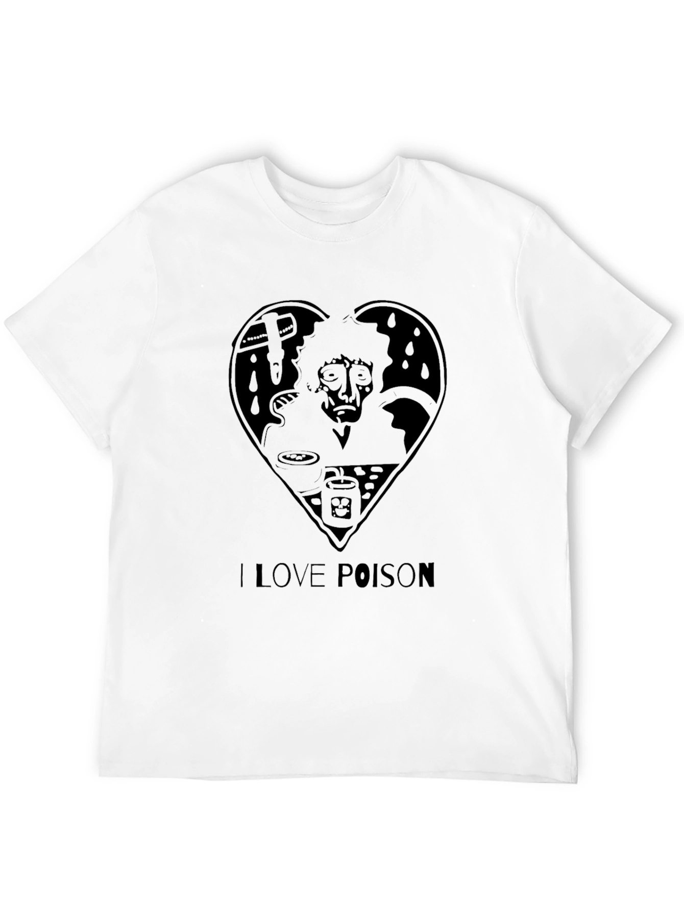 Camiseta Negra I Love Poison Diseño Único