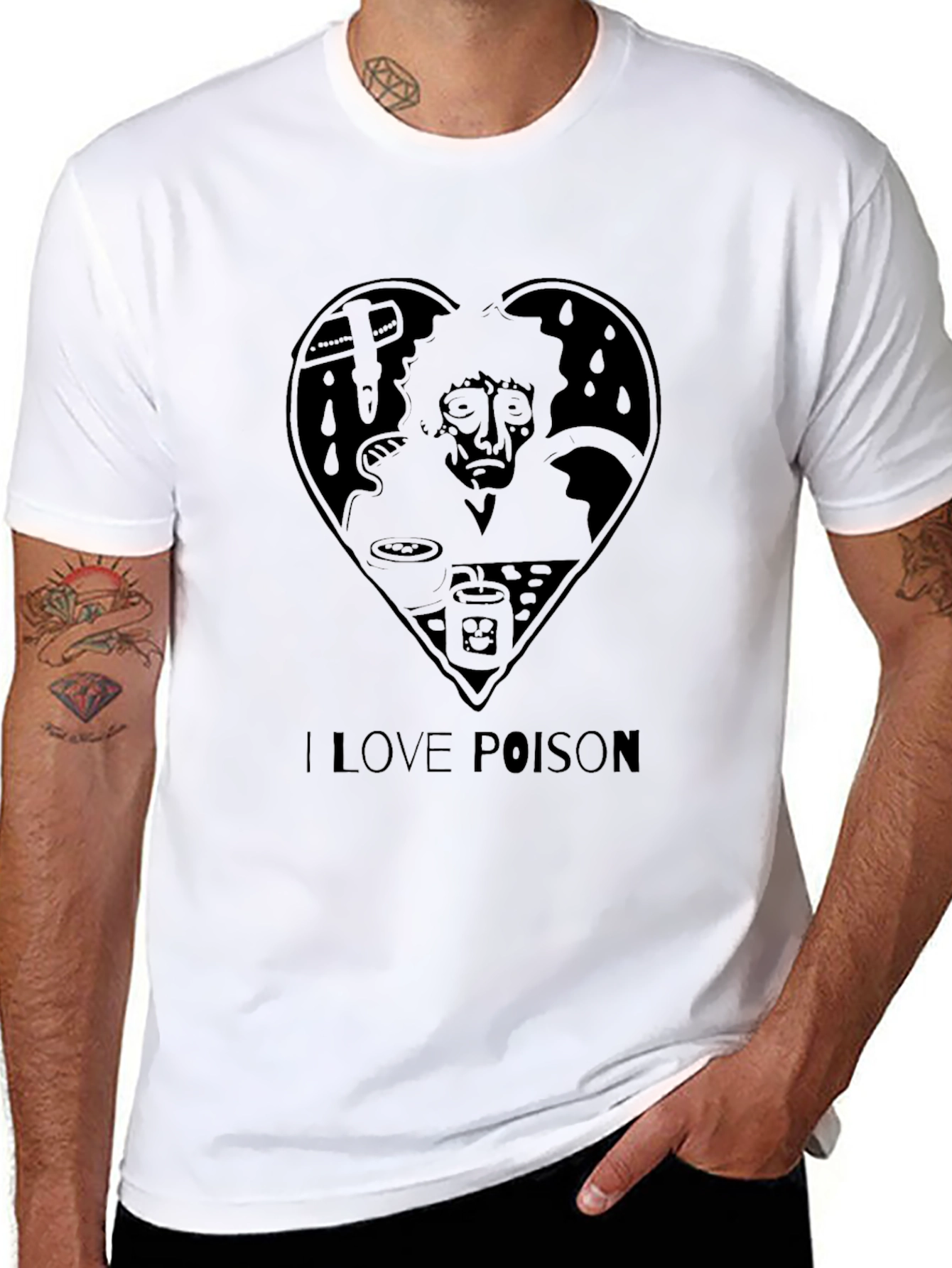 Camiseta Negra I Love Poison Diseño Único