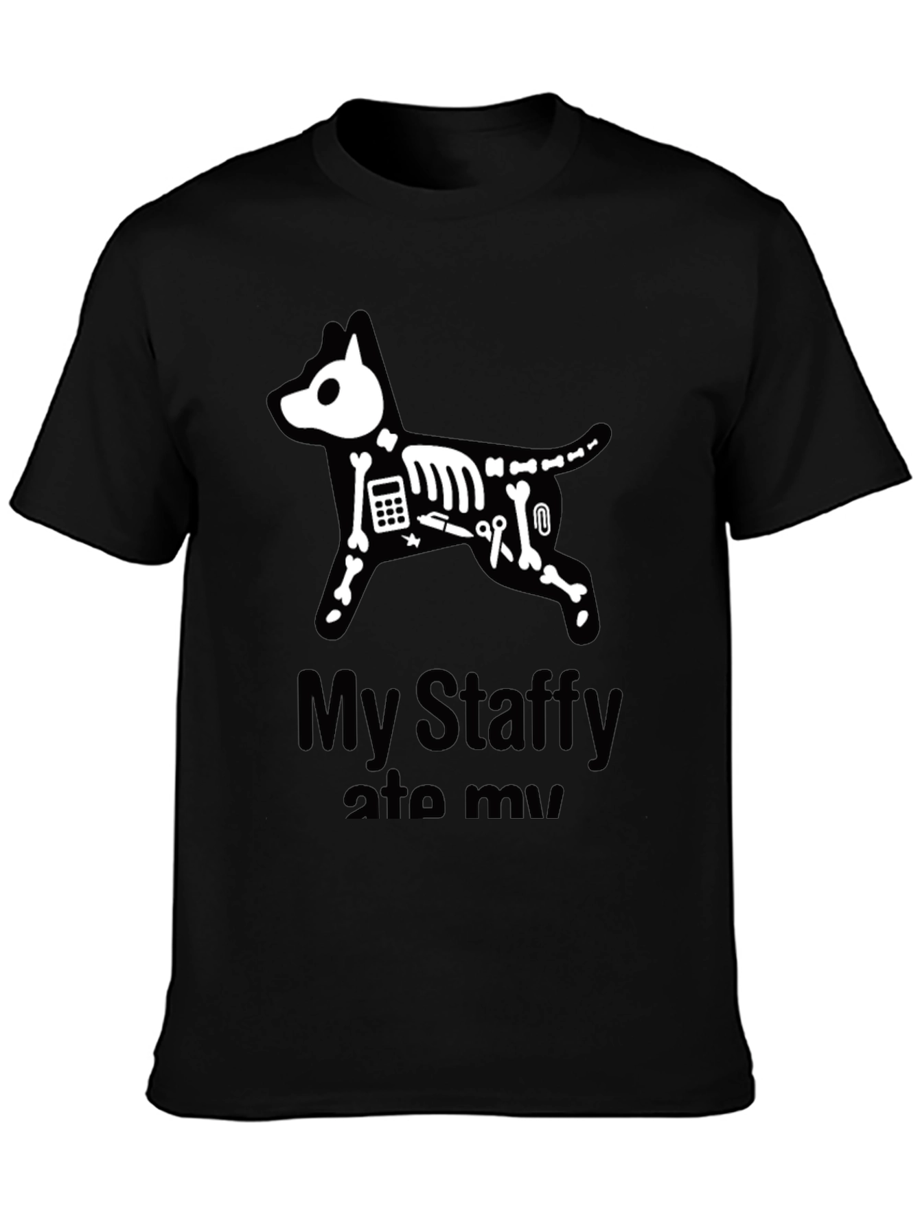Camiseta Negra Mi Staffy Se Lo Comió