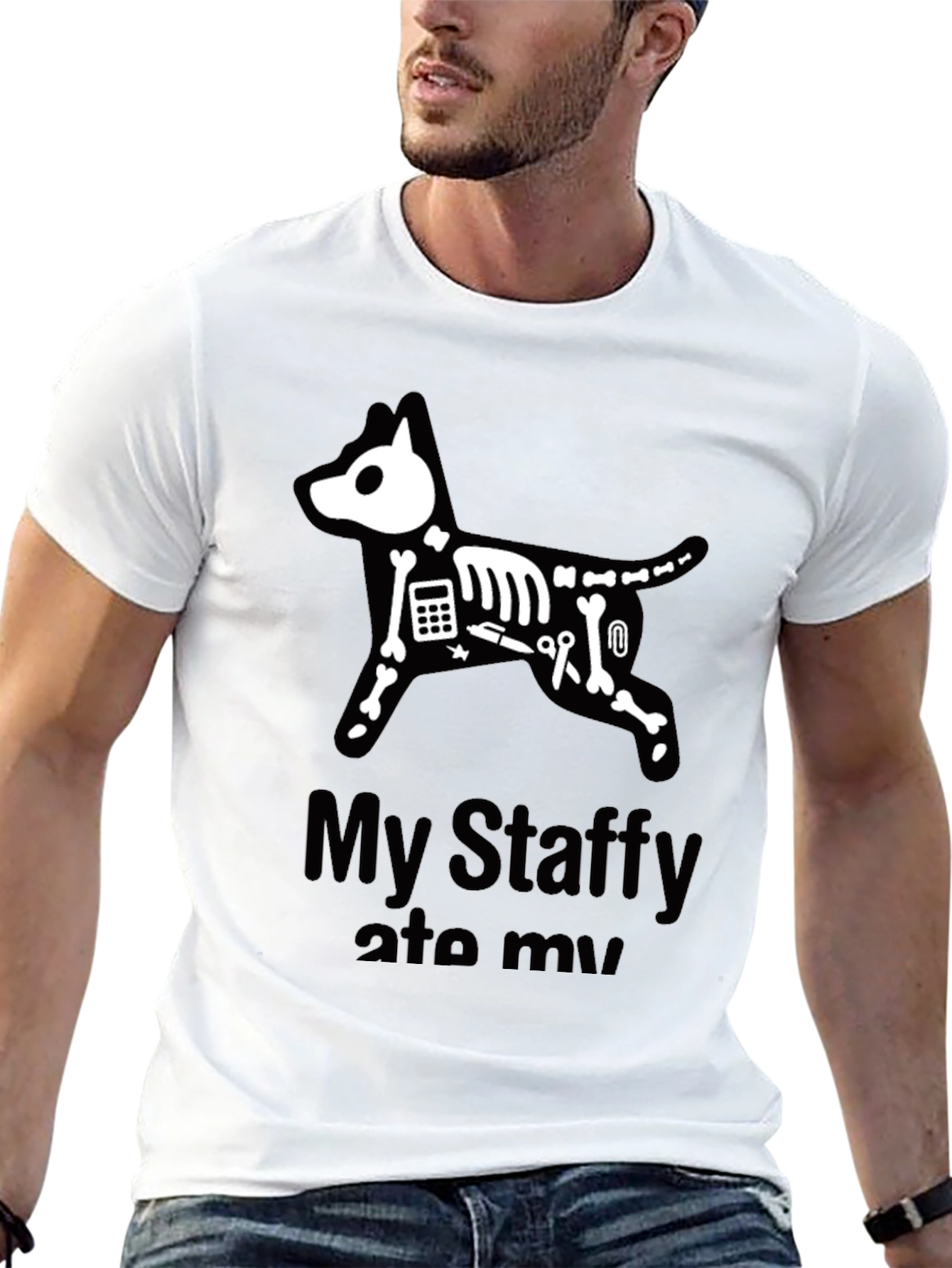 Camiseta Negra Mi Staffy Se Lo Comió