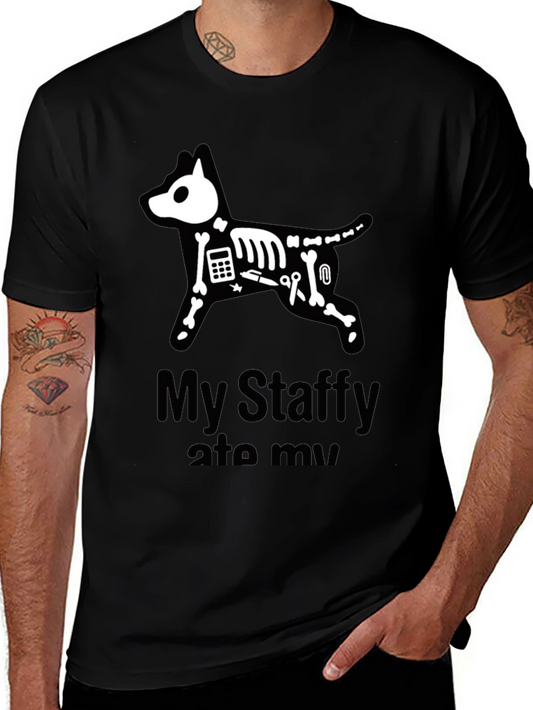 Camiseta Negra Mi Staffy Se Lo Comió