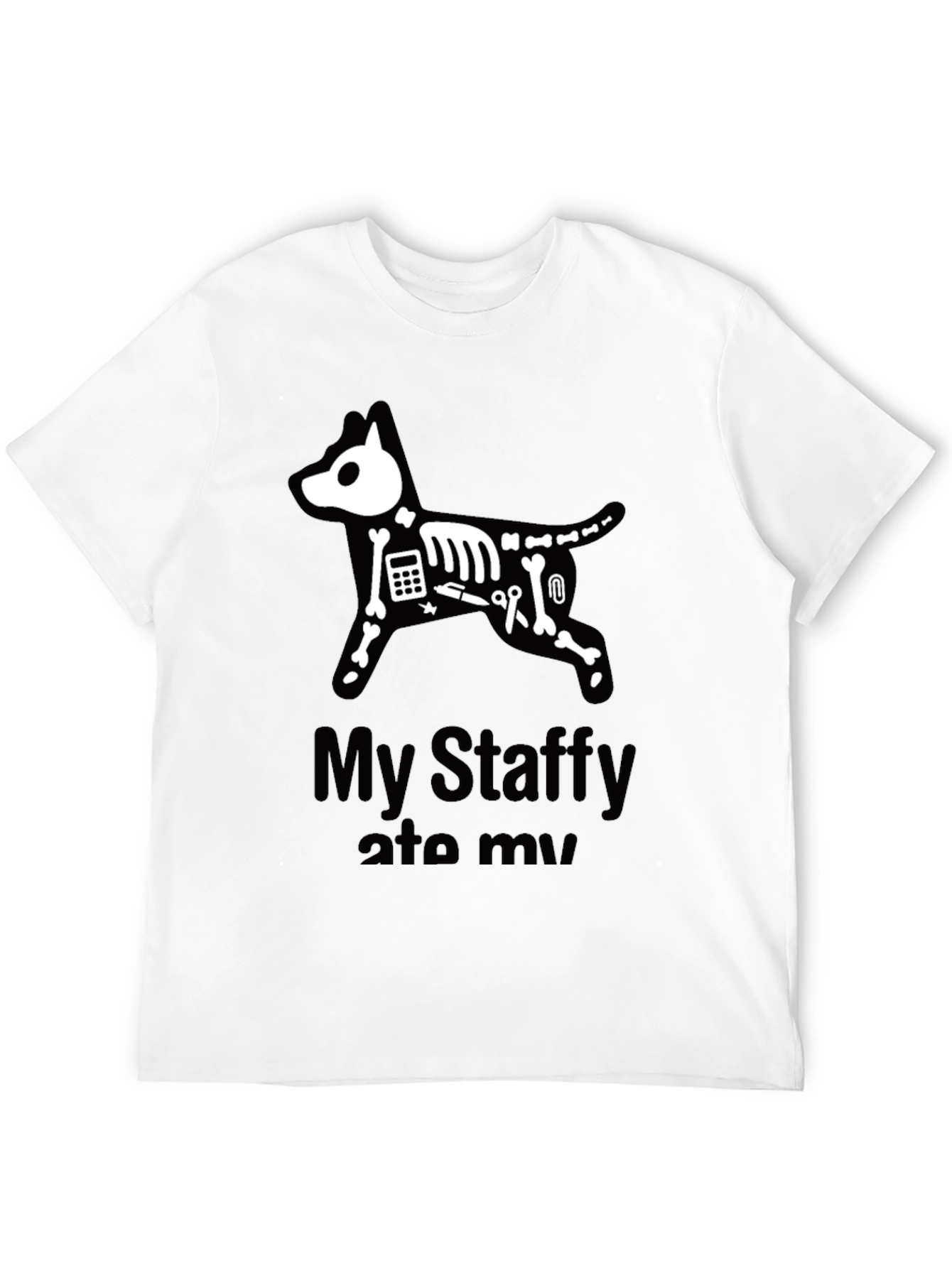 Camiseta Negra Mi Staffy Se Lo Comió