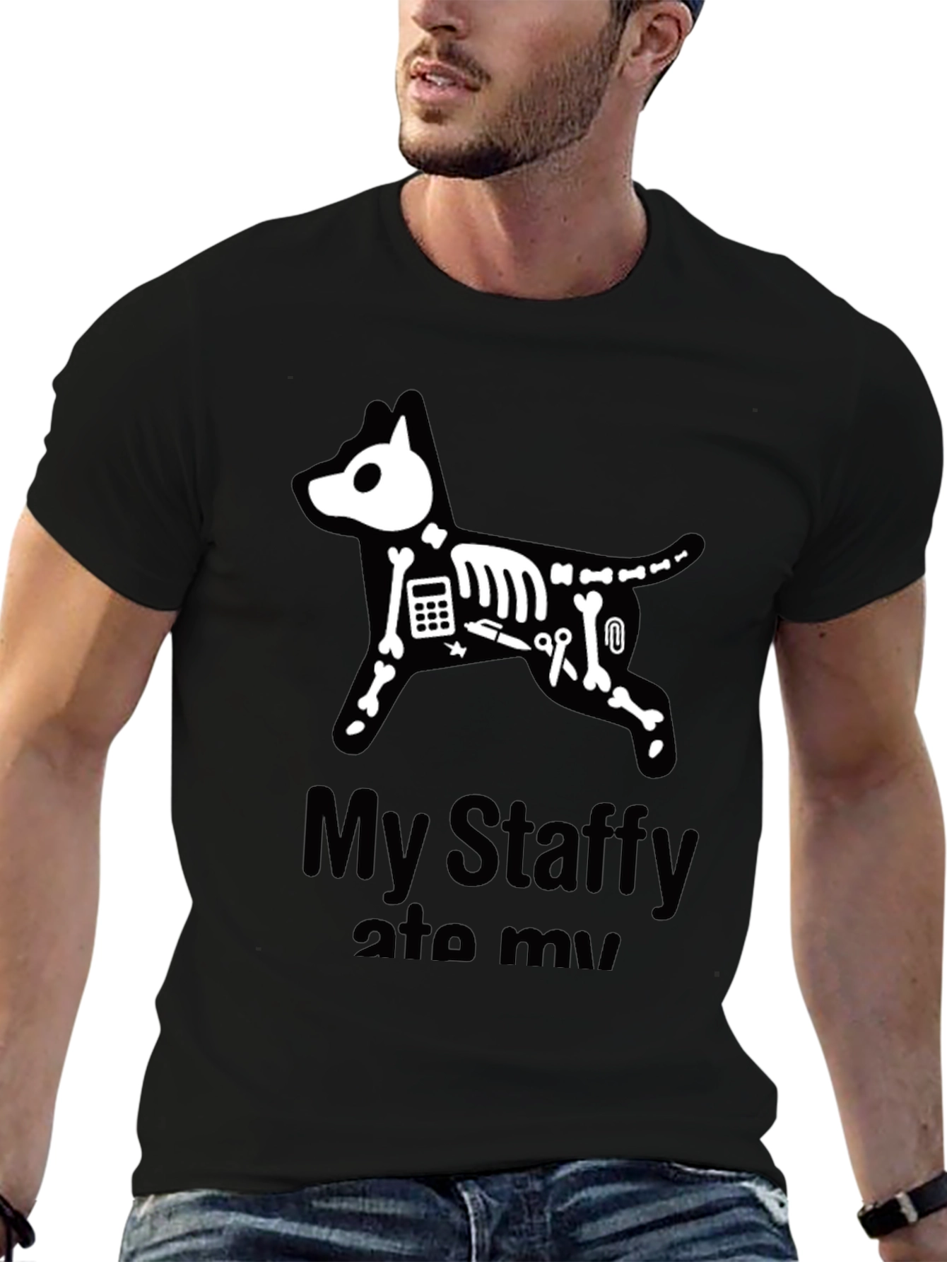 Camiseta Negra Mi Staffy Se Lo Comió
