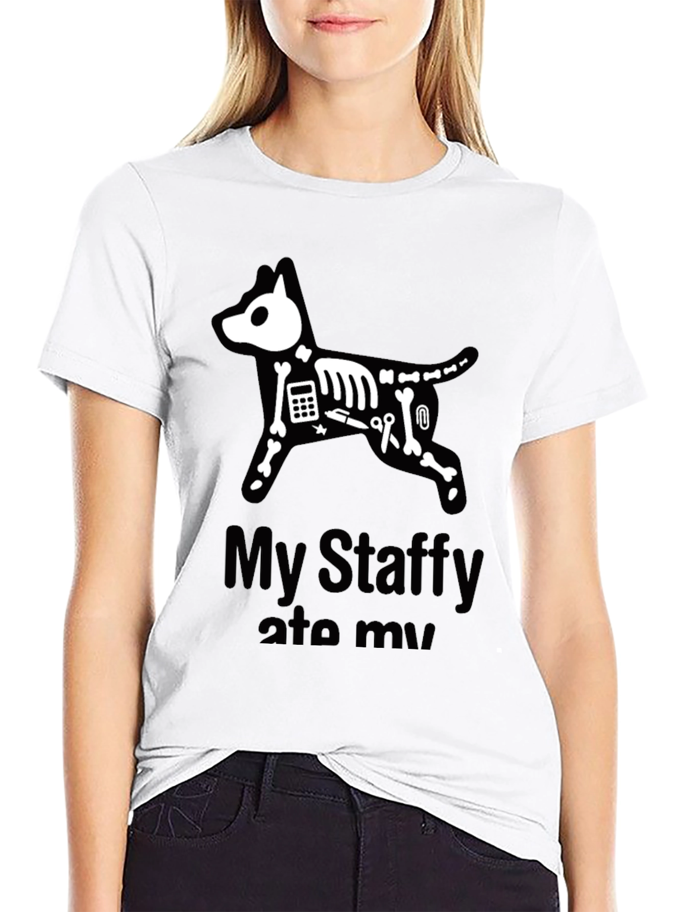 Camiseta Negra Mi Staffy Se Lo Comió