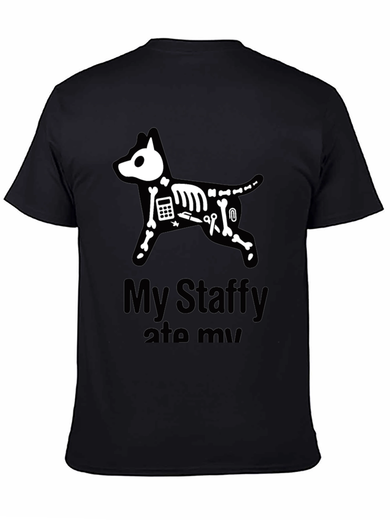 Camiseta Negra Mi Staffy Se Lo Comió