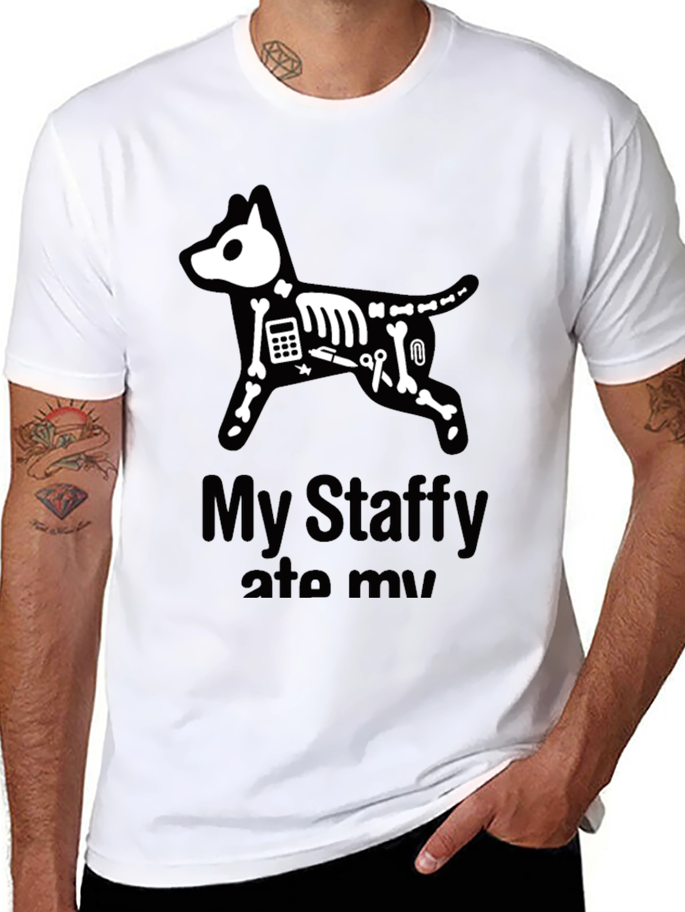 Camiseta Negra Mi Staffy Se Lo Comió