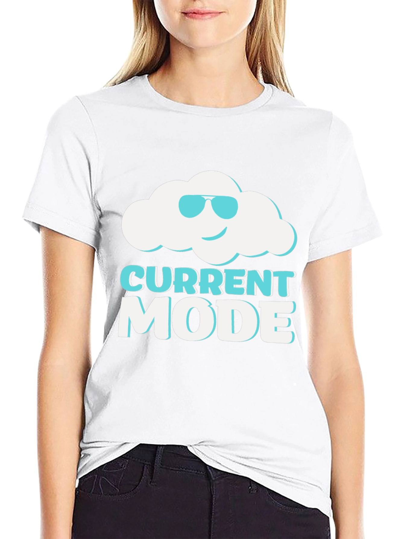 Camiseta Negra Current Mode con Nube