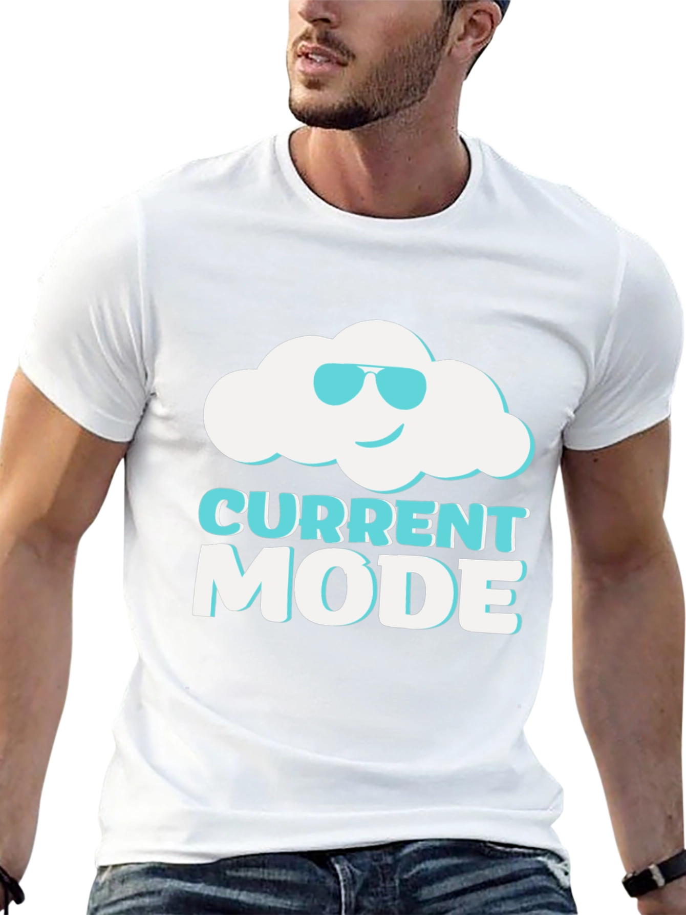 Camiseta Negra Current Mode con Nube