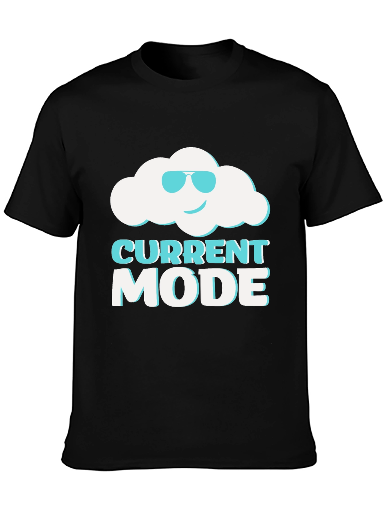 Camiseta Negra Current Mode con Nube