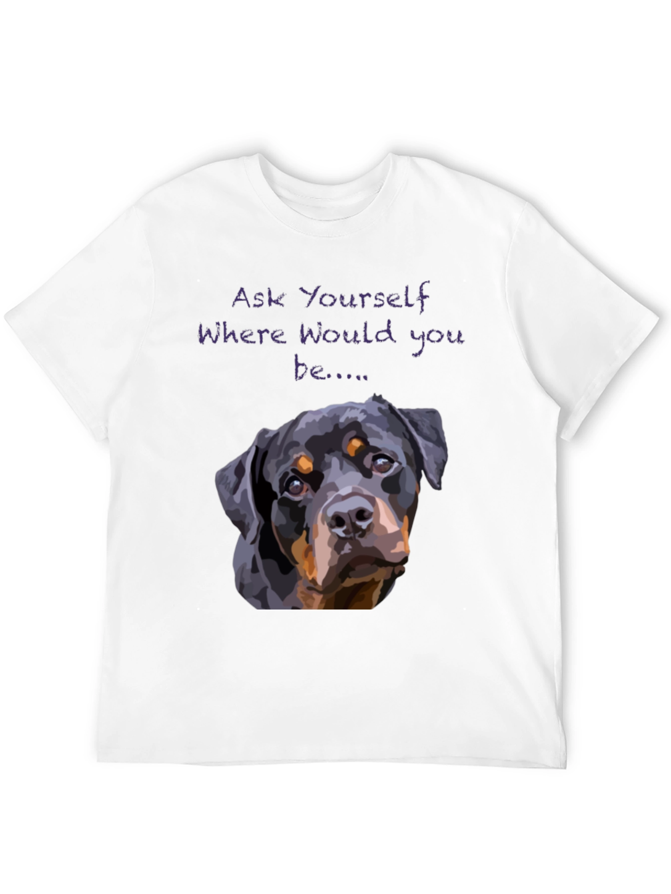 Camiseta Negra con Diseño de Rottweiler