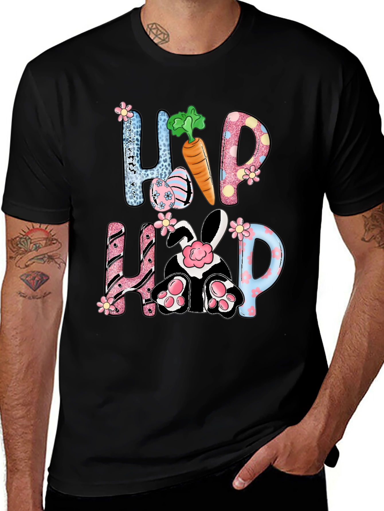 Camiseta de Pascua con diseño de Conejo Hip Hop
