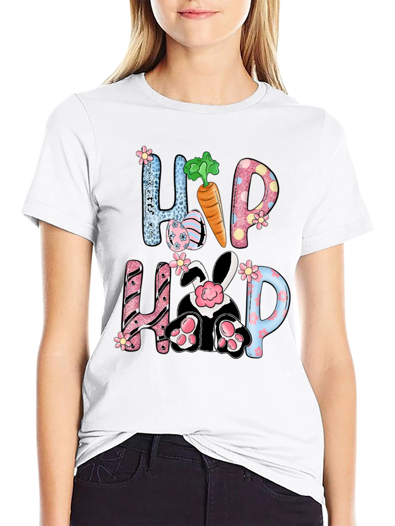 Camiseta de Pascua con diseño de Conejo Hip Hop