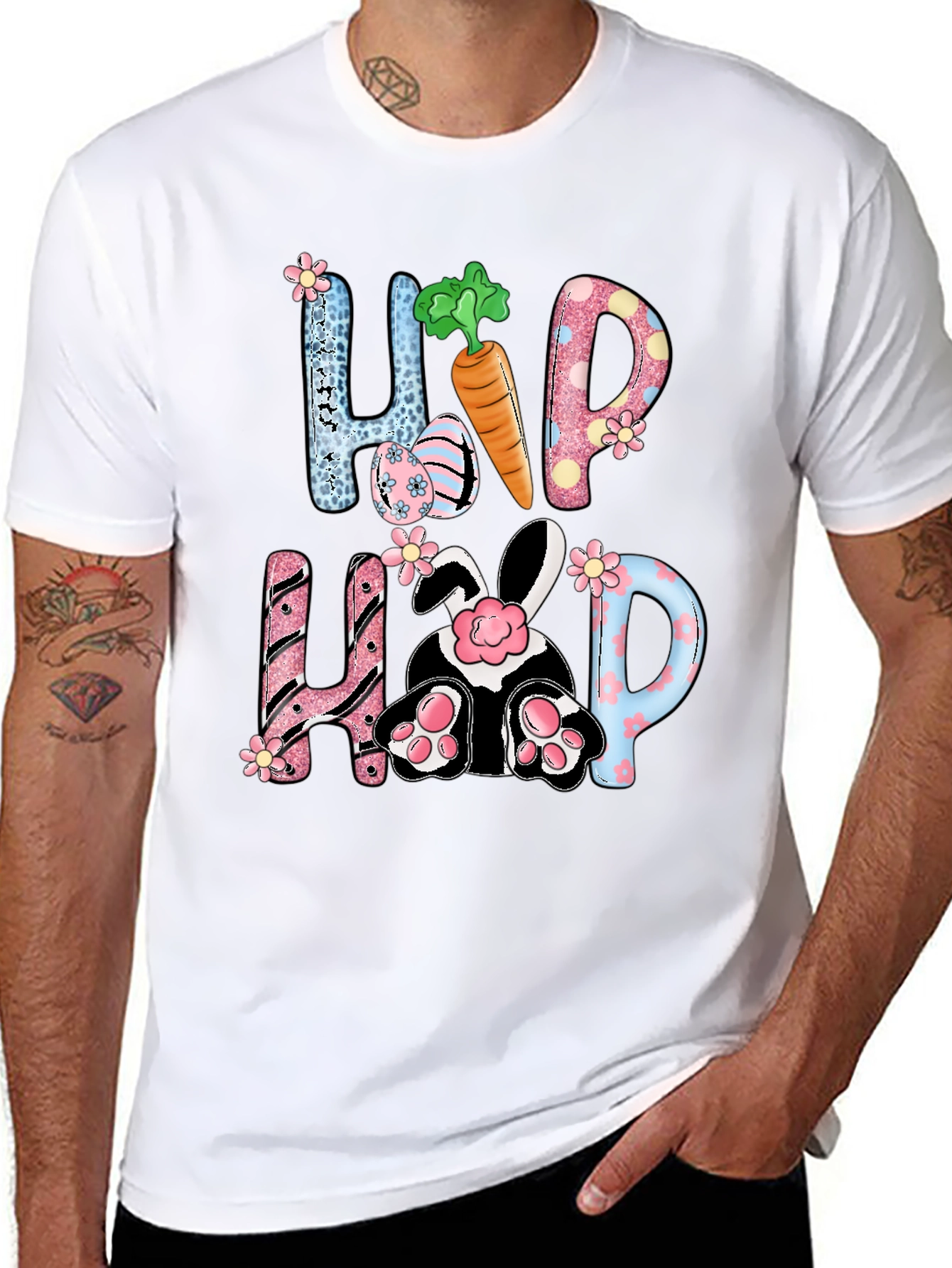 Camiseta de Pascua con diseño de Conejo Hip Hop