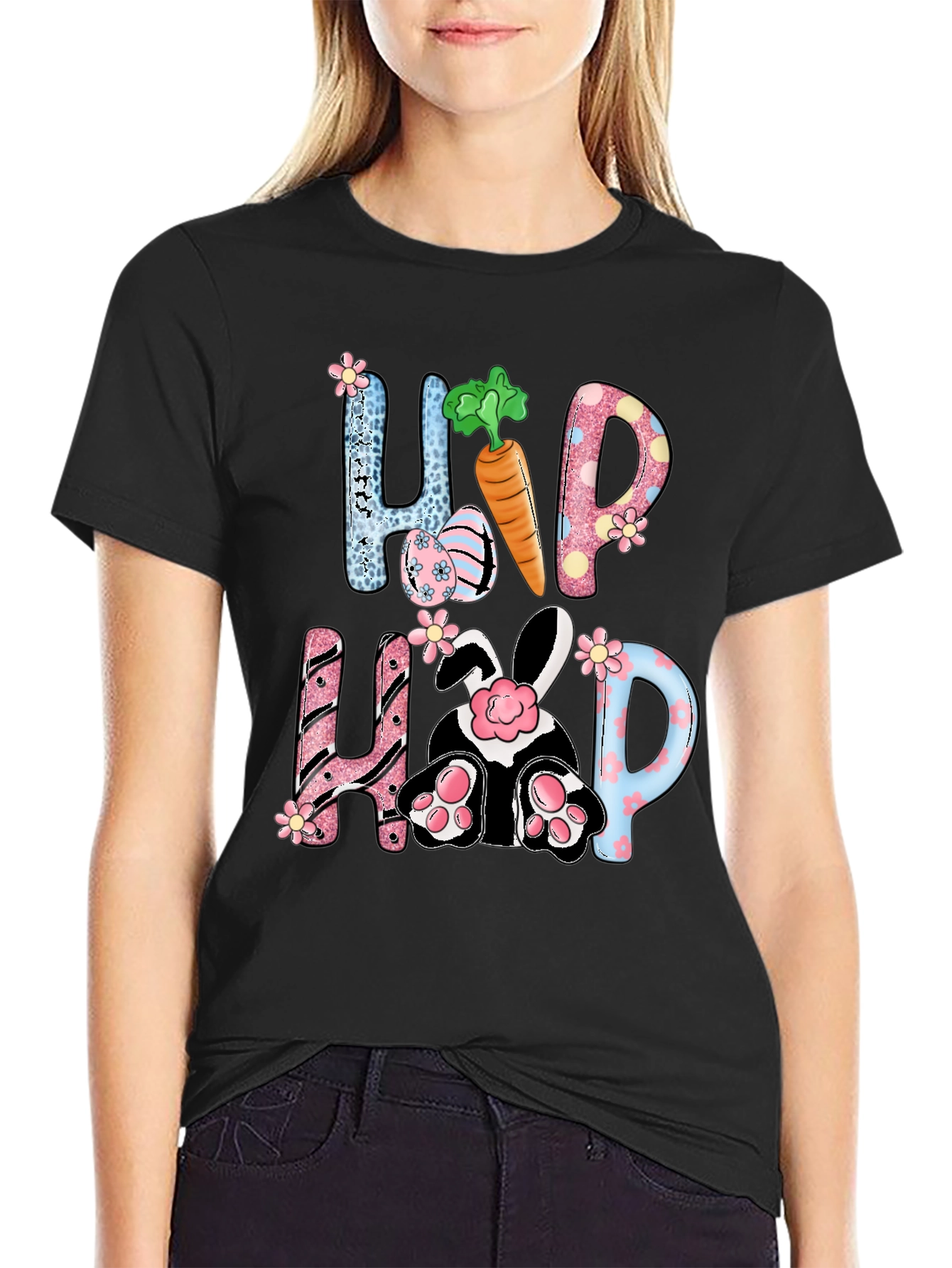 Camiseta de Pascua con diseño de Conejo Hip Hop