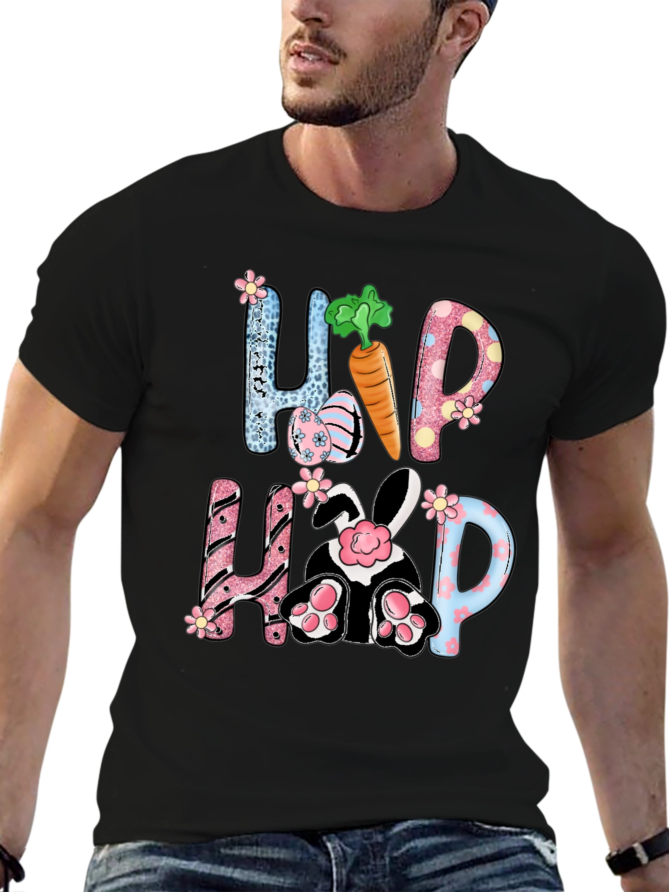 Camiseta de Pascua con diseño de Conejo Hip Hop