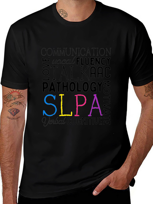 Camiseta Negra SLPA Colorida - Comunicación y Motivación