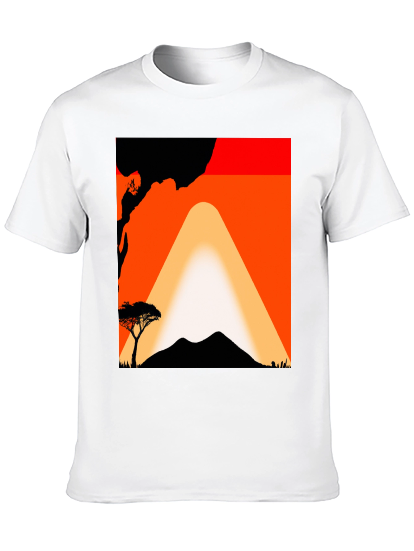 Camiseta con diseño africano al atardecer