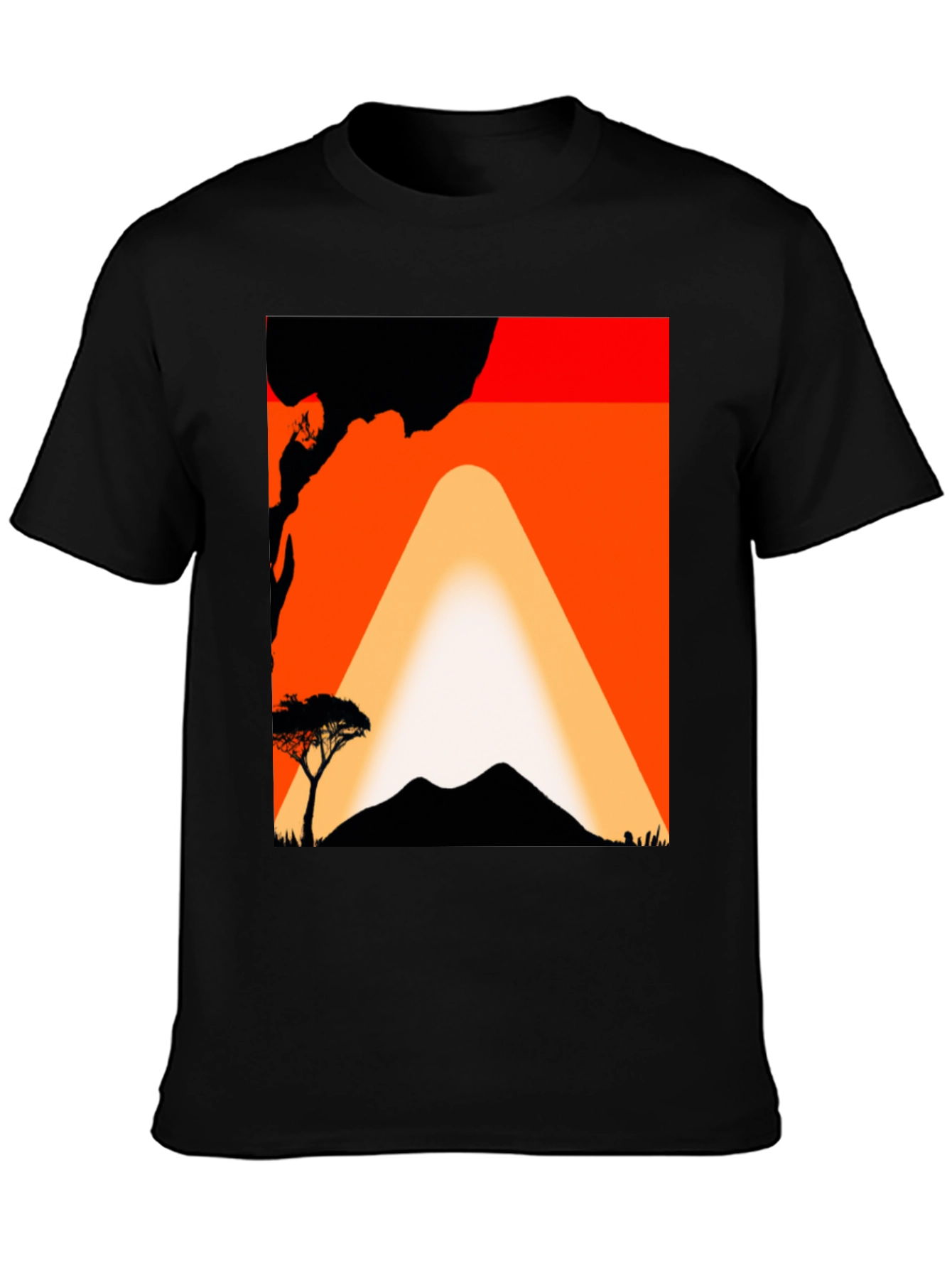 Camiseta con diseño africano al atardecer