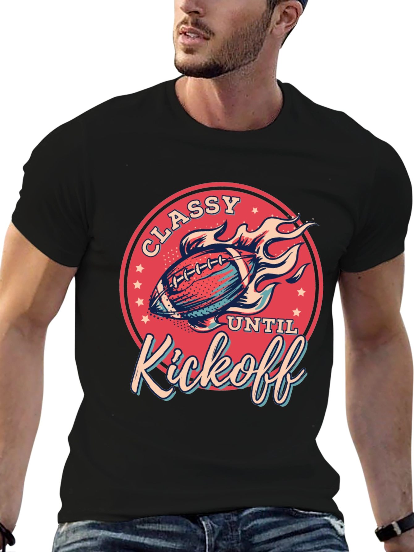 Camiseta Classy Until Kickoff para fanáticos del fútbol americano