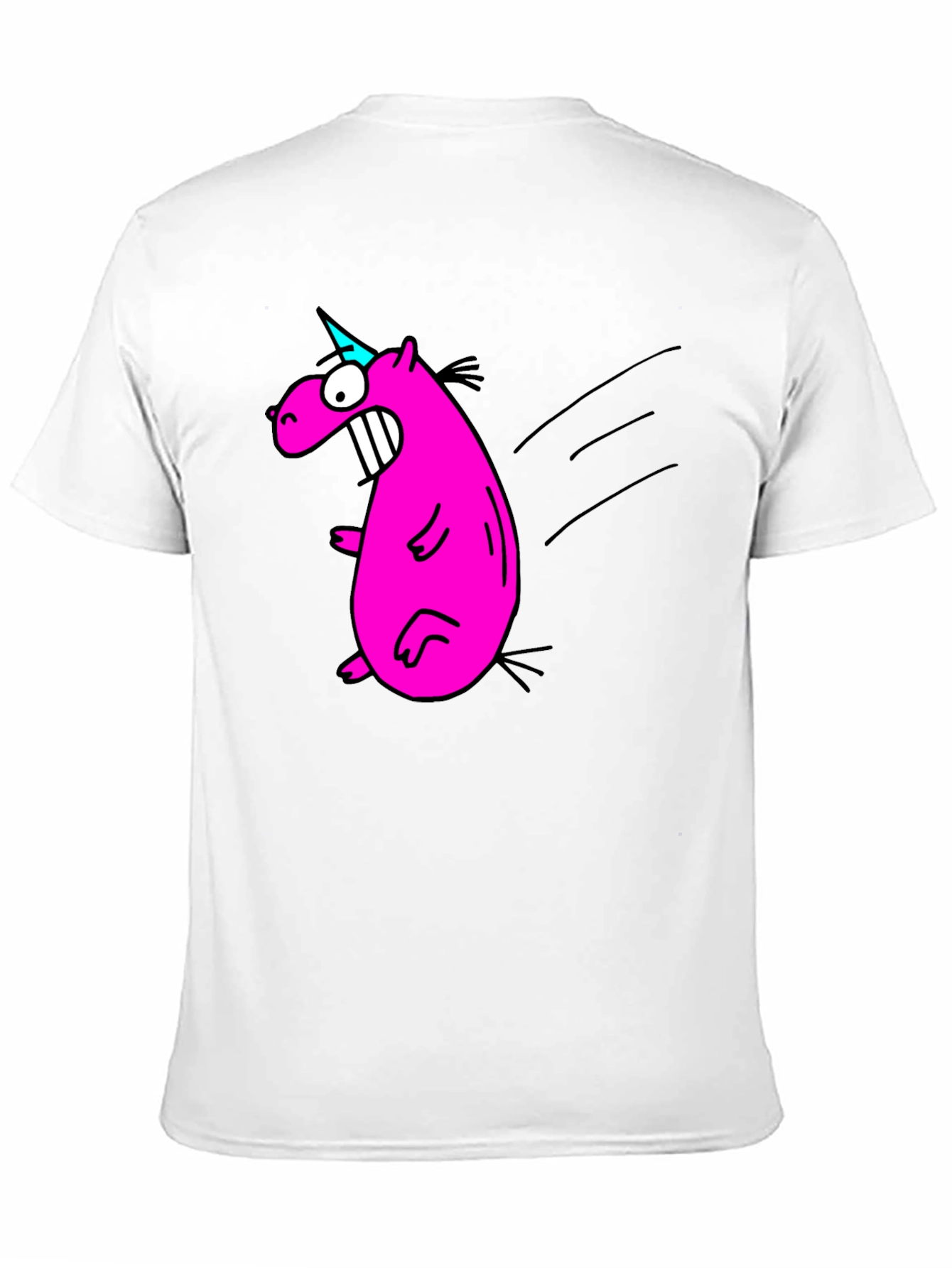 Camiseta Negra con Dibujo Unicornio Rosa