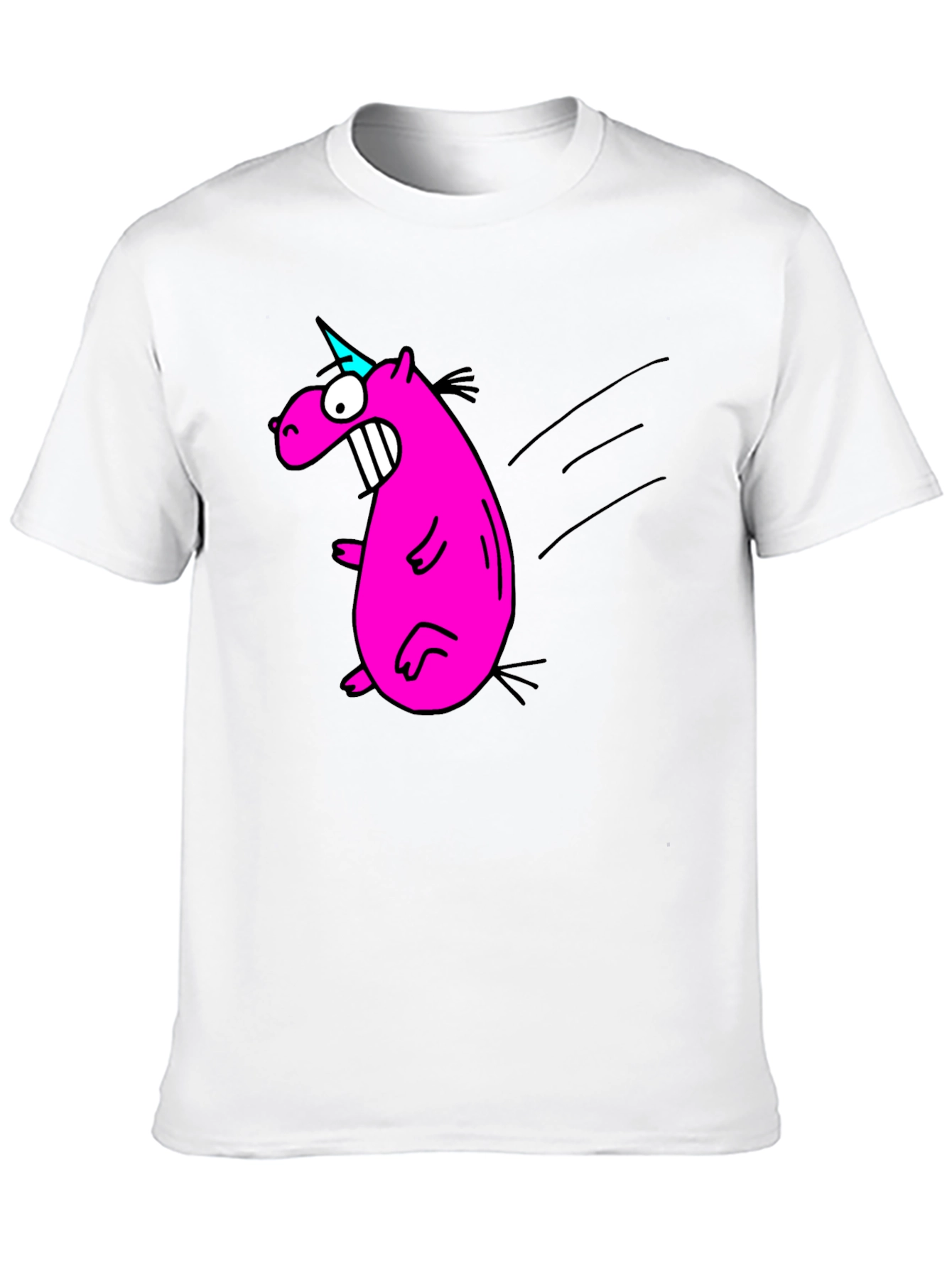 Camiseta Negra con Dibujo Unicornio Rosa