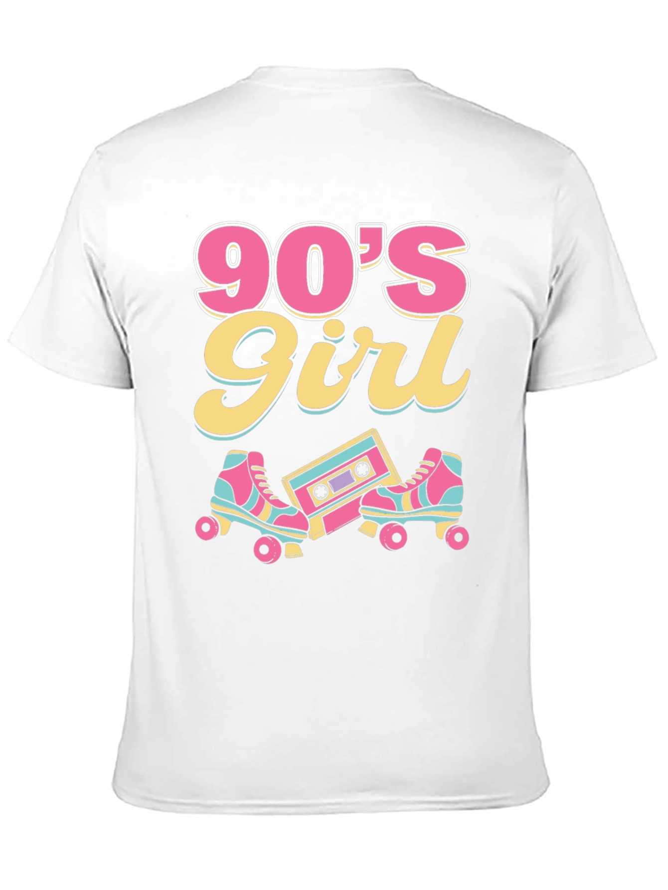 Camiseta Negra Diseño Patines y Casete Años 90