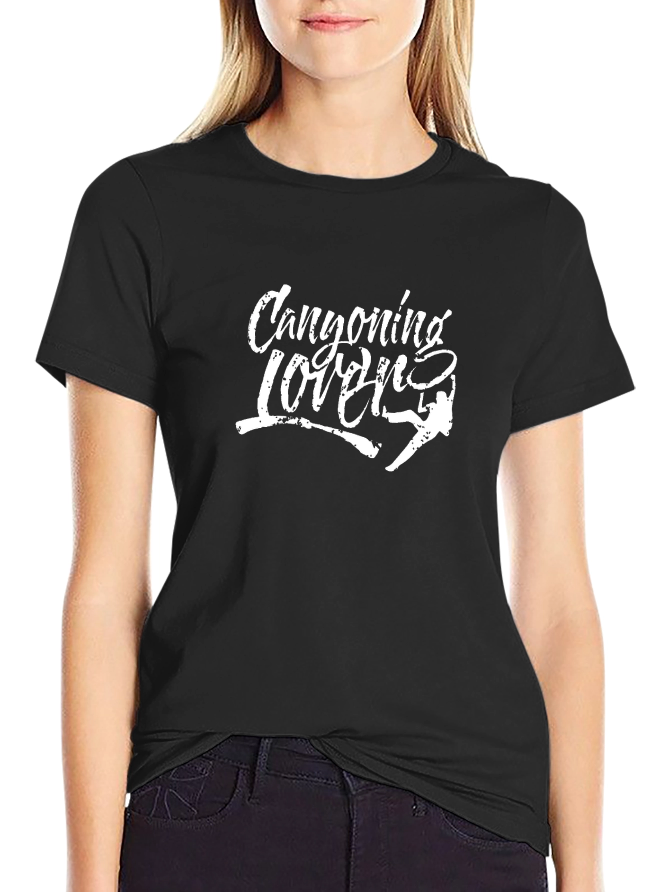 Camiseta Negra Canyoning Lovers para Aventureros
